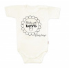 Body krátky rukáv Baby Nellys, Made with love, ecru, 56 (1-2m)