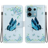 Peňaženkové kožené puzdro Colored Drawing na Xiaomi Redmi Note 13 Pro - Blue Pansies
