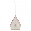 Clayre & Eef Závesná dekorácia zelená perníková chalúpka Frosted Ginger - 9*1*10 cm - Clayre & Eef