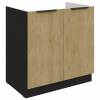 MEBLINE Skrinka dolná pod drez 80 CAMERON 01 čierna / dub cremona