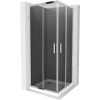 Mexen Rio štvorcový sprchovací kút 90 x 90 cm, 6mm sklo, šedé sklo, chrómový profil + slim sprchová vanička 5cm, 860-090-090-01-40-4010