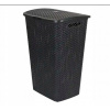 Stojanový kôš na bielizeň čierny 70 l obdĺžnikový s vekom