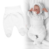 Pletené dojčenské polodupačky Hand Made, Baby Nellys, biele, veľ. 62, 62 (2-3m)
