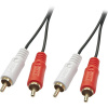 LINDY 35666 cinch audio prepojovací kábel [2x cinch zástrčka - 2x cinch zástrčka] 20.00 m čierna; 35666