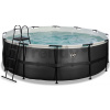 Bazén s pieskovou filtráciou Black Leather pool Exit Toys kruhový oceľová konštrukcia 427*122 cm čierny od 6 rokov