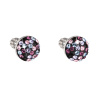Strieborné náušnice pecka s kryštálmi Swarovski mix farieb okrúhle 31336.3 magic violet