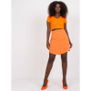 Dámska hladká mini sukňa RUE PARIS oranžová