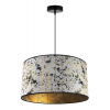 Light Home Závesné svietidlo Werona 5, 1x sivé textilné tienidlo so vzorom, (fi 45cm), g