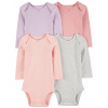 CARTERS CARTER'S Body dlhý rukáv Purple/Grey/Pink dievča 4ks NB/ veľ. 56