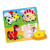 Viga Detské drevené puzzle s úchytmi prekvapenie Farma 22x22x1 plnofarebný motív