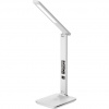IMMAX LED stolní lampička Kingfisher/ Qi nabíjení/ 8,5W/ 400lm/ 12V/2,5A/ 3 barvy světla/ sklápěcí rameno/ bílá 08966L