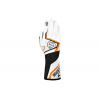 Kartingové rukavice Sparco K-TIDE+, s homologáciou FIA, farba bielo-oranžová