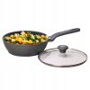 Wok panvica - Hlboká žulová wok panvica s vekom 30 cm (Wok panvica - Hlboká žulová wok panvica s vekom 30 cm)