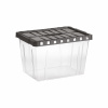 Tontarelli Úložný box LINEA s otváracím vekom 19 l - transparent/grafit 8034555AK5
