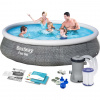 Bestway Fast Set 57376 nadzemný bazén Nafukovací bazén Okrúhly 7340 L Šedá (8130)