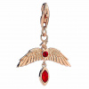 Harry Potter Sterling Silver Fawkes Rose Gold pozlátený klip na kúzlo s kryštálmi