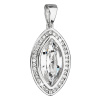 Strieborný prívesok s kryštálmi Swarovski biely ovál 34199.1