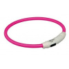Trixie Svietiaci obojok USB XS-S 35 cm/7 mm růžový