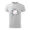 Baseball lopta v triku - Tričko detské bavlnené - 134 cm/8 rokov ( Svetlosivý melír )