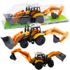LEAN TOYS Bagrový traktor s nakladačom - žltá