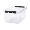 Úložný box, plastový, 32 l, čierne úchytky, SMARTSTORE Classic 31, priehľadný