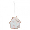 Clayre & Eef Závesná dekorácia modrá perníková chalúpka Frosted Ginger - 9*1*10 cm - Clayre & Eef