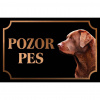 Labradorský retríver - Kovová tabuľka POZOR PES