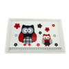Home Elements Porcelán tálca/tányér 19x12 cm, fekete bagoly Home Elements