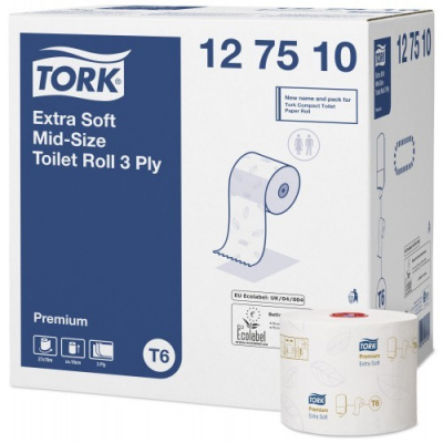 127510 Tork Toaletný papier Mid-size/T6 extra jemný 3vr. 27ks/krt.