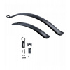 Sada plastových blatníkov predné / zadné MUDSTOP 3 HYBRID 700C, OXFORD (čierne)