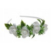 Čelenka Roses Communion Zelený veniec do vlasov (Čelenka ruže spoločenský veniec ZELENÉ vlasy NOVINKA)