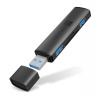 CONNECT IT COMPACT 4v1 USB-A hub + čtečka karet, (2xUSB-A 3.0, 1xSD, 1xMicroSD), externí, ANTRACITOVÁ (CHU-4060-AN)