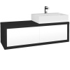 Dreja Umývadlová skriňa STORM SZZ2 120 (umývadlo Kube) - N03 Graphite / L01 Biela vysoký lesk / Pravé