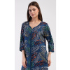 Dámske domáce šaty s trojštvrťovým rukávom Barbara - tmavě modrá 1XL (VIENETTA SECRET)