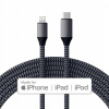 Satechi ST-TCL18M USB-C to Lightning Chargin, 1,8m, šedý