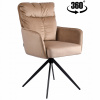 Otočné kreslo čalúnené béžovým velúrom do obývačky, jedálne alebo kancelárie ELDO