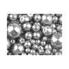Sklenené voskové perly mix veľkostí Ø4-12mm - 50 g 18B strieborná svetlá