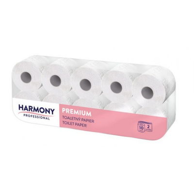 Harmony Toaletný papier 2-vrstvový Harmony Professional premium biely, celulóza, návin 23,8 m (10 ks)