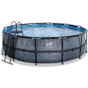 Bazén s filtráciou Stone pool Exit Toys kruhový oceľová konštrukcia 450*122 cm šedý od 6 rokov