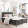 vidaXL Rám na boxspring posteľ, sivý, látka 180x200 cm