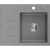Mexen Ben granitový drez s 1 komorou a odkvapkávačom, pravý 600 x 500 mm, sivý, sifón chróm - 6523605000-71