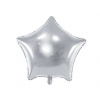 PartyDeco Fóliový balón Hviezda strieborná 48 cm