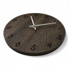 Nástenné hodiny tmavé dubové luxusný design, Ručičky: strieborné, 40 cm
