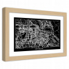 Plagát v prírodnom ráme, mapa mesta Amsterdam - (Amsterdam City Plagát - 100x70)