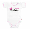 Body krátky rukáv s vtipným textom Baby Nellys, Malá Koketa, holka - 62 (2-3m)