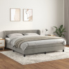 zahrada-XL Posteľný rám boxsping s matracom bledosivý 180x200 cm zamat 3127565