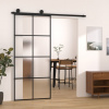 vidaXL Posuvné dvere s kovaním ESG sklo a hliník 90x205 cm 3152141