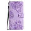 Peňaženkové puzdro Embossing Pattern Motýľ fialové – Samsung Galaxy A17 5G