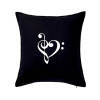 Husľový kľúč srdce - Vankúš 50x50 - 50x50 - Iba poťah ( Čierna )