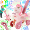 Zatláčací strojček na mydlové bubliny 2v1 PONY zvukové svetlo COLORS + (PUSHER PUSH ON A Stick PONY BUBBLE MACHINE SOUND LIGHT XXL)